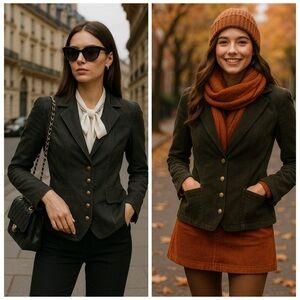 Anthropologie Black Structured Button Blazer Jacket Office Career Size 2 NWT